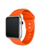 Double Buckle Soft Silicone Sport Watch Band for Apple Watch Series 10 46mm / Ultra 2 Ultra 49mm / 9 8 7 45mm / SE (2023) SE (2022) SE 6 5 4 44mm / 3 2 1 42mm - Orange