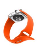 Double Buckle Soft Silicone Sport Watch Band for Apple Watch Series 10 46mm / Ultra 2 Ultra 49mm / 9 8 7 45mm / SE (2023) SE (2022) SE 6 5 4 44mm / 3 2 1 42mm - Orange