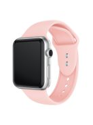 Double Buckle Soft Silicone Sport Watch Band for Apple Watch Series 10 46mm / Ultra 2 Ultra 49mm / 9 8 7 45mm / SE (2023) SE (2022) SE 6 5 4 44mm / 3 2 1 42mm - Pink