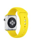 Double Buckle Soft Silicone Sport Watch Band for Apple Watch Series 10 46mm / Ultra 2 Ultra 49mm / 9 8 7 45mm / SE (2023) SE (2022) SE 6 5 4 44mm / 3 2 1 42mm - Yellow