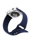 Double Buckle Soft Silicone Sport Watch Bracelet for Apple Watch Series 10 42mm / 9 8 7 41mm / SE (2023) SE (2022) SE 6 5 4 40mm / 3 2 1 38mm - Dark Blue