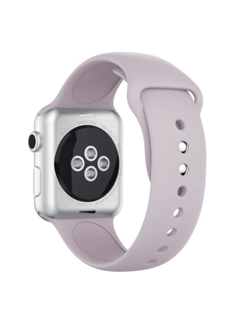 Double Buckle Soft Silicone Sport Watch Bracelet for Apple Watch Series 10 42mm / 9 8 7 41mm / SE (2023) SE (2022) SE 6 5 4 40mm / 3 2 1 38mm - Light Purple