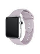 Double Buckle Soft Silicone Sport Watch Bracelet for Apple Watch Series 10 42mm / 9 8 7 41mm / SE (2023) SE (2022) SE 6 5 4 40mm / 3 2 1 38mm - Light Purple