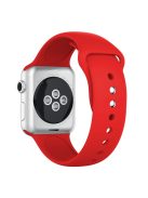 Double Buckle Soft Silicone Sport Watch Bracelet for Apple Watch Series 10 42mm / 9 8 7 41mm / SE (2023) SE (2022) SE 6 5 4 40mm / 3 2 1 38mm - Red