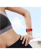 Double Buckle Soft Silicone Sport Watch Bracelet for Apple Watch Series 10 42mm / 9 8 7 41mm / SE (2023) SE (2022) SE 6 5 4 40mm / 3 2 1 38mm - Red