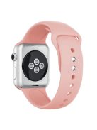 Double Buckle Soft Silicone Sport Watch Bracelet for Apple Watch Series 10 42mm / 9 8 7 41mm / SE (2023) SE (2022) SE 6 5 4 40mm / 3 2 1 38mm - Rose Gold