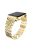 Double Row Rhinestone Decorative Watchband Metal Smart Watch Strap for Apple Watch Series 10 46mm / Ultra 2 Ultra 49mm / 9 8 7 45mm / SE (2023) SE (2022) SE 6 5 4 44mm / 3 2 1 42mm -Gold