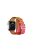 Double Tour Contrast Color Genuine Leather Watch Band for Apple Watch Series 10 46mm / Ultra 2 Ultra 49mm / 9 8 7 45mm / SE (2023) SE (2022) SE 6 5 4 44mm / 3 2 1 42mm - Red / Yellow / Pink