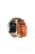 Double Tour Contrast Color Genuine Leather Watch Strap for Apple Watch Series 10 42mm / 9 8 7 41mm / SE (2023) SE (2022) SE 6 5 4 40mm / 3 2 1 38mm - White / Dark Blue / Orange