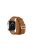 Double Tour Contrast Color Genuine Leather Watch Wrist Strap for Apple Watch Series 10 42mm / 9 8 7 41mm / SE (2023) SE (2022) SE 6 5 4 40mm / 3 2 1 38mm - Brown