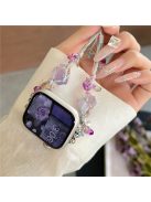 Drawstring Strap for Apple Watch 10 46mm / Ultra 2 / Ultra 49mm / 9 8 7 45mm / SE (2023) SE (2022) SE 6 5 4 44mm / 3 2 1 42mm Color Stone Rope Band - Dark Purple