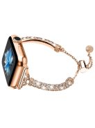 Dressy Bracelet for Apple Watch Series 10 46mm / Ultra 2 Ultra 49mm /  Series 9 8 7 45mm / 6 5 4 SE (2023) SE (2022) SE 44mm / 3 2 1 42mm , Rhinestone Decor Copper Watch Band - Rose Gold