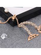 Dressy Bracelet for Apple Watch Series 10 46mm / Ultra 2 Ultra 49mm /  Series 9 8 7 45mm / 6 5 4 SE (2023) SE (2022) SE 44mm / 3 2 1 42mm , Rhinestone Decor Copper Watch Band - Rose Gold