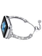 Dressy Bracelet for Apple Watch Series 10 46mm / Ultra 2 Ultra 49mm /  Series 9 8 7 45mm / 6 5 4 SE (2023) SE (2022) SE 44mm / 3 2 1 42mm , Rhinestone Decor Copper Watch Band - Silver