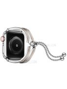 Dressy Jewelry Bangle Stainless Steel Watch Strap for Apple Watch Ultra 49mm / Ultra 2 49mm / Series 9 45mm / SE (2023) 44mm / Series 8 / 7 45mm / Series 6 / SE / SE (2022) / 5 / 4 44mm / Series 1 / 2 / 3 42mm - Silver / Apricot