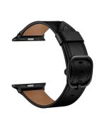 DS Style Genuine Leather Watch Band for Apple Watch Ultra 49mm / Ultra 2 49mm / Series 9 45mm / SE (2023) 44mm / Series 8 / 7 45mm / Series 6 / SE / SE (2022) 44m / 5 / 4 44mm / Series 1 / 2 / 3 42mm - Black