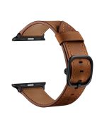 DS Style Genuine Leather Watch Band for Apple Watch Ultra 49mm / Ultra 2 49mm / Series 9 45mm / SE (2023) 44mm / Series 8 / 7 45mm / Series 6 / SE / SE (2022) 44m / 5 / 4 44mm / Series 1 / 2 / 3 42mm - Coffee