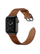 DS Style Genuine Leather Watch Band for Apple Watch Ultra 49mm / Ultra 2 49mm / Series 9 45mm / SE (2023) 44mm / Series 8 / 7 45mm / Series 6 / SE / SE (2022) 44m / 5 / 4 44mm / Series 1 / 2 / 3 42mm - Coffee