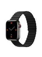 Dual Color Magnetic Silicone Watch Strap Wrist Band for Apple Watch Series 10 46mm / Ultra 2 Ultra 49mm / 9 8 7 45mm / SE (2023) SE (2022) SE 6 5 4 44mm / 3 2 1 42mm - Black