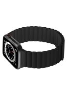 Dual Color Magnetic Silicone Watch Strap Wrist Band for Apple Watch Series 10 46mm / Ultra 2 Ultra 49mm / 9 8 7 45mm / SE (2023) SE (2022) SE 6 5 4 44mm / 3 2 1 42mm - Black