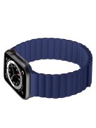 Dual Color Magnetic Silicone Watch Strap Wrist Band for Apple Watch Series 10 46mm / Ultra 2 Ultra 49mm / 9 8 7 45mm / SE (2023) SE (2022) SE 6 5 4 44mm / 3 2 1 42mm - Blue