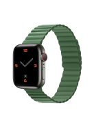 Dual Color Magnetic Silicone Watch Strap Wrist Band for Apple Watch Series 10 46mm / Ultra 2 Ultra 49mm / 9 8 7 45mm / SE (2023) SE (2022) SE 6 5 4 44mm / 3 2 1 42mm - Green