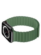 Dual Color Magnetic Silicone Watch Strap Wrist Band for Apple Watch Series 10 46mm / Ultra 2 Ultra 49mm / 9 8 7 45mm / SE (2023) SE (2022) SE 6 5 4 44mm / 3 2 1 42mm - Green