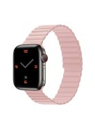 Dual Color Magnetic Silicone Watch Strap Wrist Band for Apple Watch Series 10 46mm / Ultra 2 Ultra 49mm / 9 8 7 45mm / SE (2023) SE (2022) SE 6 5 4 44mm / 3 2 1 42mm - Pink