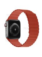 Dual Color Magnetic Silicone Watch Strap Wrist Band for Apple Watch Series 10 46mm / Ultra 2 Ultra 49mm / 9 8 7 45mm / SE (2023) SE (2022) SE 6 5 4 44mm / 3 2 1 42mm - Red