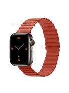 Dual Color Magnetic Silicone Watch Strap Wrist Band for Apple Watch Series 10 46mm / Ultra 2 Ultra 49mm / 9 8 7 45mm / SE (2023) SE (2022) SE 6 5 4 44mm / 3 2 1 42mm - Red