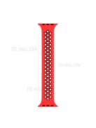 Dual Color Round Holes Silicone Smart Watch Strap Replacement Watchband [Size: L] for Apple Watch Series 10 42mm / 9 8 7 41mm / 6 5 4 SE SE (2022) SE (2023) 40mm / 3 2 1 38mm - Black / Red