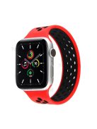 Dual Color Round Holes Silicone Smart Watch Strap Replacement Watchband [Size: L] for Apple Watch Ultra 49mm / Series 7 / 8 45mm / Series 6 / 5 / 4 / SE / SE (2022) 44m / Series 3 / 2 / 1 42mm - Black / Red