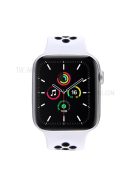 Dual Color Round Holes Silicone Smart Watch Strap Replacement Watchband [Size: L] for Apple Watch Ultra 49mm / Series 7 / 8 45mm / Series 6 / 5 / 4 / SE / SE (2022) 44m / Series 3 / 2 / 1 42mm - Black / White