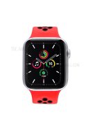 Dual Color Round Holes Silicone Smart Watch Strap Replacement Watchband [Size: M] for Apple Watch Series 10 42mm / 9 8 7 41mm / 6 5 4 SE SE (2022) SE (2023) 40mm / 3 2 1 38mm - Black / Red