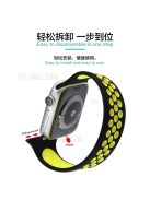 Dual Color Round Holes Silicone Smart Watch Strap Replacement Watchband [Size: M] for Apple Watch Series 10 42mm / 9 8 7 41mm / 6 5 4 SE SE (2022) SE (2023) 40mm / 3 2 1 38mm - Yellow