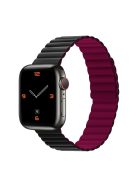 Dual Color Silicone Smart Watch Band for Apple Watch Series 10 42mm / 9 8 7 41mm / 6 5 4 SE SE (2022) SE (2023) 40mm / 3 2 1 38mm - Black / Wine Red