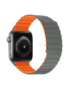 Dual Color Silicone Smart Watch Band for Apple Watch Series 10 42mm / 9 8 7 41mm / 6 5 4 SE SE (2022) SE (2023) 40mm / 3 2 1 38mm - Grey / Orange