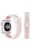 Dual Color Silicone Smart Watch Strap Replace Band for Apple Watch Series 5 / 4 44mm, Series 3 / 2 / 1 42mm, Size: M / L - White / Pink