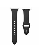 Dual Pin Buckle Silicone Watch Strap for Apple Watch Series 10 42mm / 9 8 7 41mm / SE (2023) SE (2022) SE 6 5 4 40mm / 3 2 1 38mm - Black