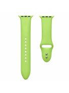 Dual Pin Buckle Silicone Watch Strap for Apple Watch Series 10 42mm / 9 8 7 41mm / SE (2023) SE (2022) SE 6 5 4 40mm / 3 2 1 38mm - Green