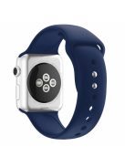 Dual Pin Buckle Silicone Watch Strap for Apple Watch Series 10 42mm / 9 8 7 41mm / SE (2023) SE (2022) SE 6 5 4 40mm / 3 2 1 38mm - Midnight Blue