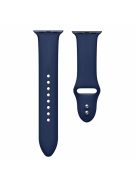 Dual Pin Buckle Silicone Watch Strap for Apple Watch Series 10 42mm / 9 8 7 41mm / SE (2023) SE (2022) SE 6 5 4 40mm / 3 2 1 38mm - Midnight Blue