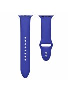 Dual Pin Buckle Silicone Watch Strap for Apple Watch Series 10 42mm / 9 8 7 41mm / SE (2023) SE (2022) SE 6 5 4 40mm / 3 2 1 38mm - Navy Blue