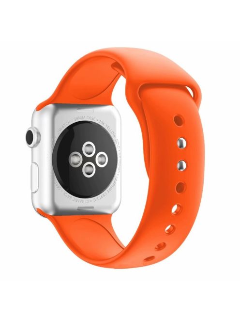 Dual Pin Buckle Silicone Watch Strap for Apple Watch Series 10 42mm / 9 8 7 41mm / SE (2023) SE (2022) SE 6 5 4 40mm / 3 2 1 38mm - Orange