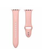 Dual Pin Buckle Silicone Watch Strap for Apple Watch Series 10 42mm / 9 8 7 41mm / SE (2023) SE (2022) SE 6 5 4 40mm / 3 2 1 38mm - Pink