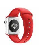 Dual Pin Buckle Silicone Watch Strap for Apple Watch Series 10 42mm / 9 8 7 41mm / SE (2023) SE (2022) SE 6 5 4 40mm / 3 2 1 38mm - Red