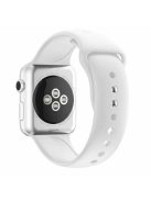 Dual Pin Buckle Silicone Watch Strap for Apple Watch Series 10 42mm / 9 8 7 41mm / SE (2023) SE (2022) SE 6 5 4 40mm / 3 2 1 38mm - White