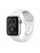 Dual Pin Buckle Silicone Watch Strap for Apple Watch Series 10 42mm / 9 8 7 41mm / SE (2023) SE (2022) SE 6 5 4 40mm / 3 2 1 38mm - White