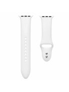 Dual Pin Buckle Silicone Watch Strap for Apple Watch Series 10 42mm / 9 8 7 41mm / SE (2023) SE (2022) SE 6 5 4 40mm / 3 2 1 38mm - White