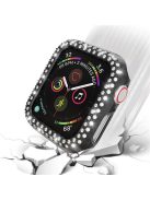 Dual-row Rhinestone Decor Smart Watch PC Case for Apple Watch Series 4 44mm - Black